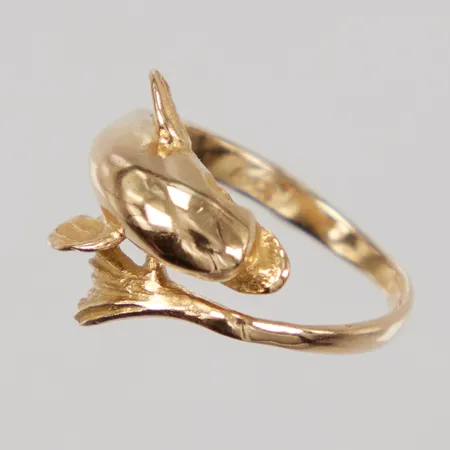 Ring delfin, stl 14½, bredd 1,6-12mm, 18K Vikt: 2,1 g