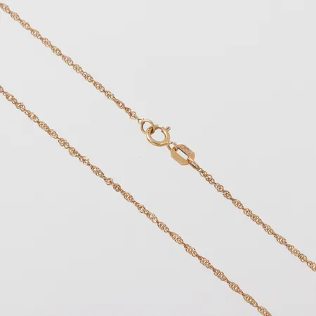 Collier, Guldfynd AB, längd 38 cm, bredd 0.6 mm, 18k. Vikt: 1,1 g