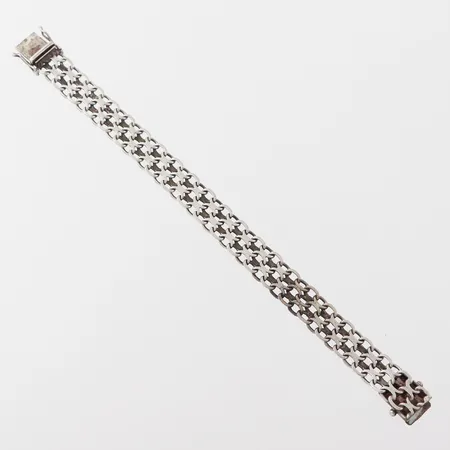 Armband X-länk, J&A Köping 1978, längd 19 cm, bredd 10.8 mm, silver. Vikt: 20,3 g