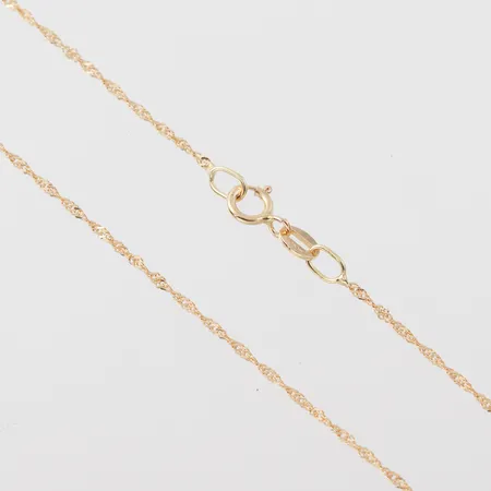 Collier, längd 41 cm, bredd 0.7 mm, 18k. Vikt: 1 g