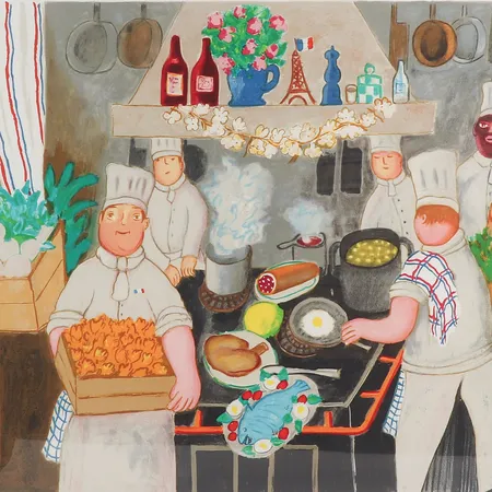 Lennart Jirlow "Restaurangköket", litografi E.A (épreuve d'artiste), bildmått 41x49 cm, rammått 66x73 cm. Skickas med Bussgods eller PostNord