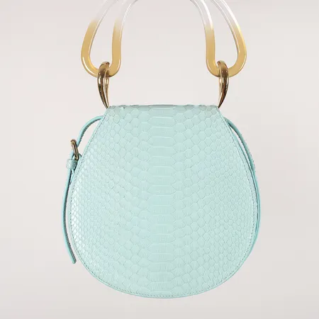 Väska Marni, "Mint Saddle Bag", turkos skinn, invändigt fack, axelrem, handtag av färgad plast,ca 21x5x21cm, dustbag.