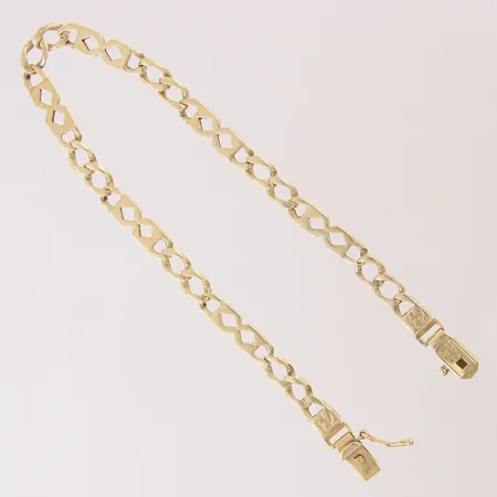 Armband, längd 22cm, bredd 5,4mm, 14K.  Vikt: 12,8 g