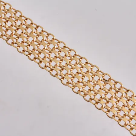 Armband i 18K guld, 18,5cm, X-länk, bredd 13,5mm, tillverkad av Brofod Aktiebolaget, år 1977, vikt 17,98g.