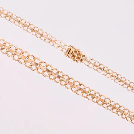 Collier, x-länk, 45cm, bredd:5-8mm, 18K 17,6g.