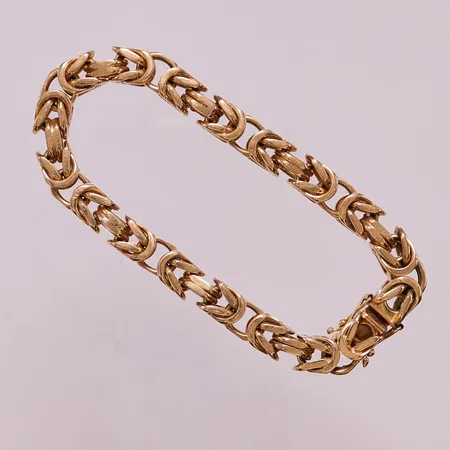 Armband Kejsarlänk, 24,5cm, bredd:9mm, något slitet lås, 18K 115,3g.