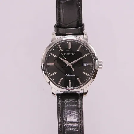 Herrur Seiko, 42mm, stål, automatisk, refnr:4R35-00Z0, snr:910317, läderband.