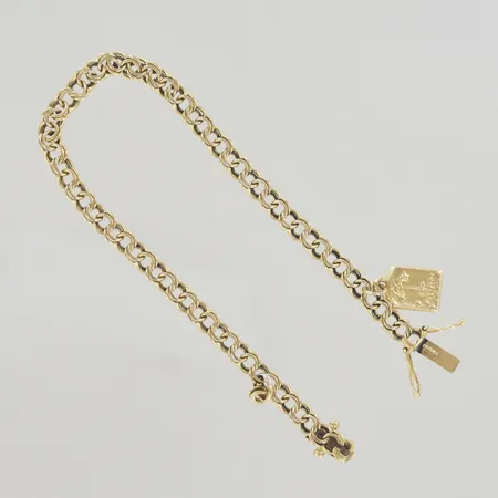 Armband bismark, längd 19 cm, bredd 4 mm, 18K Vikt: 8,9 g