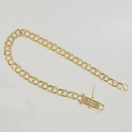 Armband bismark, längd 19,5 cm, bredd 6 mm, defekt 18K  Vikt: 11,8 g