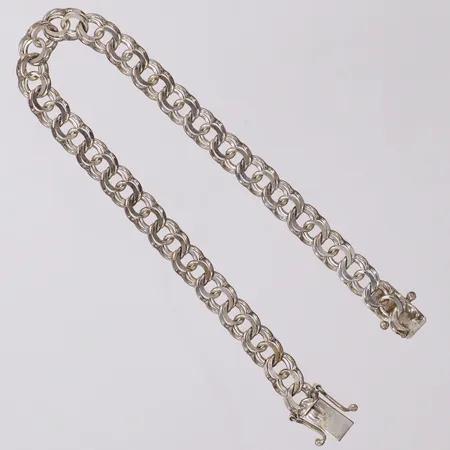 Armband bismarck, längd 20cm, bredd 6,8mm, silver 830/1000 Vikt: 11,8 g