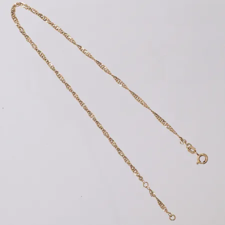 Vristlänk, vriden, längd 26cm, bredd 2,2mm, GHA, 8K Vikt: 2,5 g