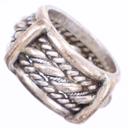 Ring med tvinnade band, stl 19½, bredd 13,5-14mm, silver 925/1000 Vikt: 20,1 g