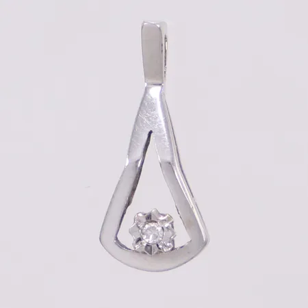 Hänge med åttkantslipad diamant 0,01ct, längd 15mm, vitguld 18K Vikt: 0,7 g