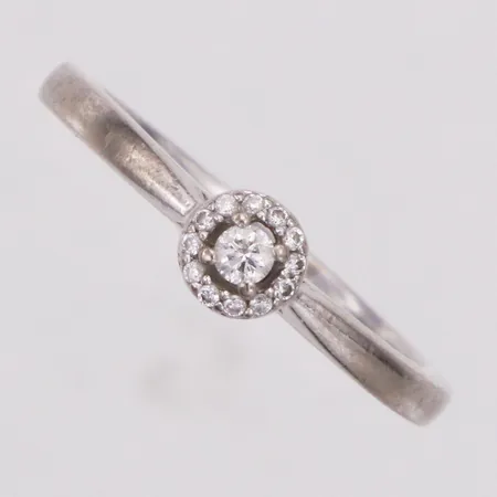 Ring, diamanter ca 0,11ctv, Guldfynd, stl 17½, vitguld, 18K  Vikt: 3,4 g