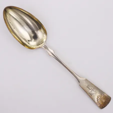 Serveringssked, modell snäck, Tammerfors år 1939, 25cm, gravyr fram & baksida, 813/1000 silver Vikt: 57,3 g