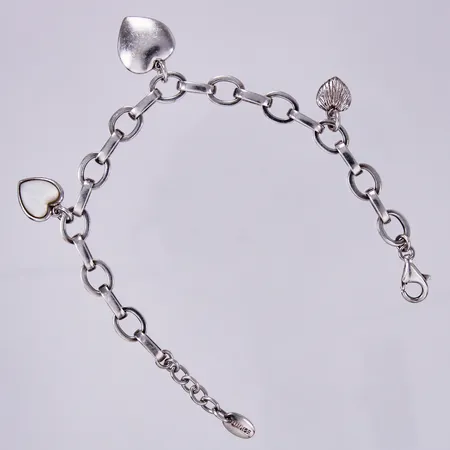 Armband med berlocker, Esprite, längd: ca 21,5cm, justerbart, bredd: ca 2-25mm, 925/1000, silver Vikt: 23,5 g