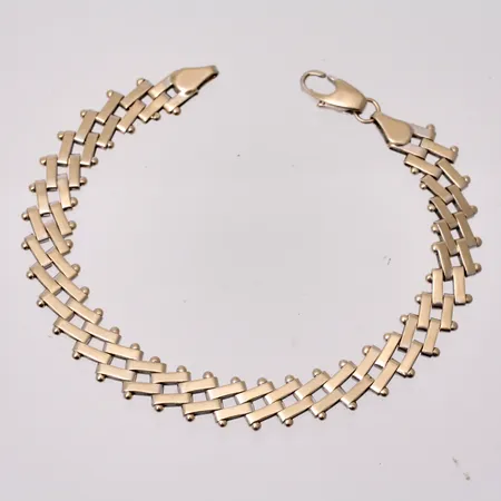 Armband i 18K vitguld, 17,5cm, Korridor, bredd 7,3mm,  behov av roddinering,  tillverkad av Svedbom & Co AB, vikt 9,09g.