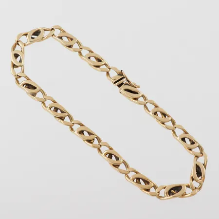 Armband, längd 22.5 cm, bredd 5.6 mm, defekt lås, 18k. Vikt: 25,6 g