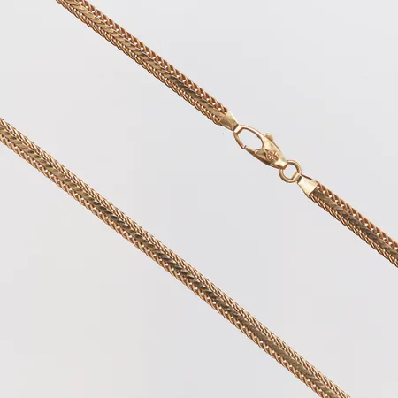 Collier, Balestra, manglad länk, längd 46cm, bredd 4mm, mindre bucklor, 18K guld Vikt: 13,1 g