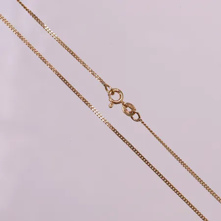 Kedja pansar, ca 38cm, bredd 1mm. 18K  Vikt: 2,3 g