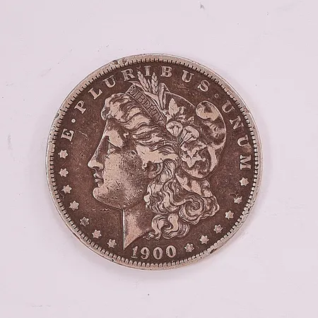 Mynt, 37mm, Liberty, 1 Dollar, 1900, 830/1000 Silver 26,6g.