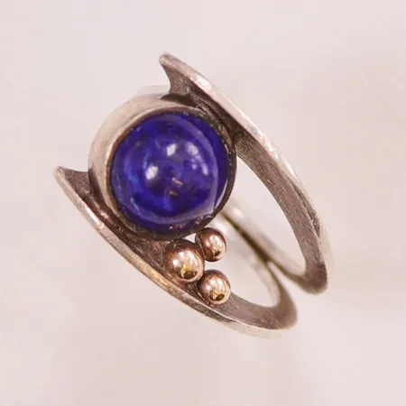 Ring, Ø15¾, bredd:12mm, Lapis Lazuli, 925/1000 Silver 5,2g.