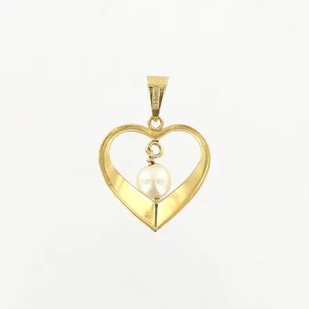 Hänge, hjärta med pärla, Ceson, 30x22mm, 18K Vikt: 1,9 g