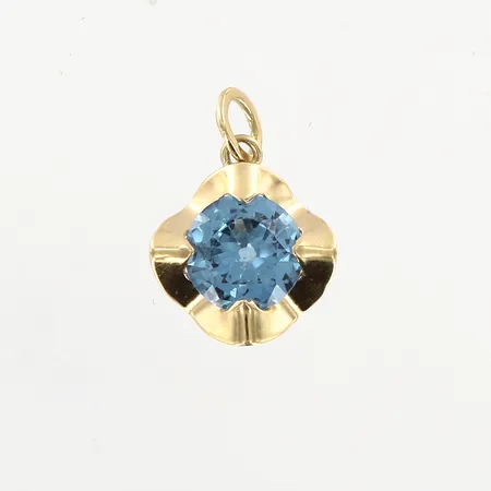 Hänge, blå sten, 16x11mm, 18K Vikt: 0,6 g