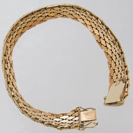 Armband, Italiensk stil, längd:20cm, bredd:27mm, Vicenza Italien, vitguld/ rödguld/roséguld, 18K Vikt: 85,5 g