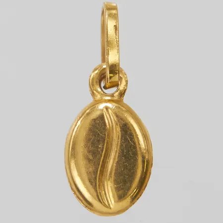 Hänge, kaffeböna, 19x7,5mm, 18K. Vikt: 0,9 g