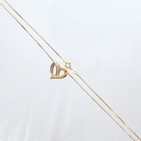 Collier hjärta, kedja Venezia, längd 43cm, bredd 0,80mm, 18k Vikt: 4,7 g