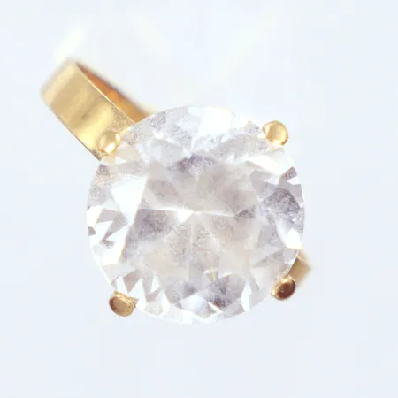 Ring, vit sten, Ø17¾, 18k  Vikt: 3,8 g