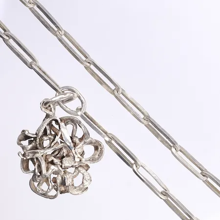 Halscollier, 62cm, bredd 5-40mm, 830/1000 silver,  Vikt: 56,3 g
