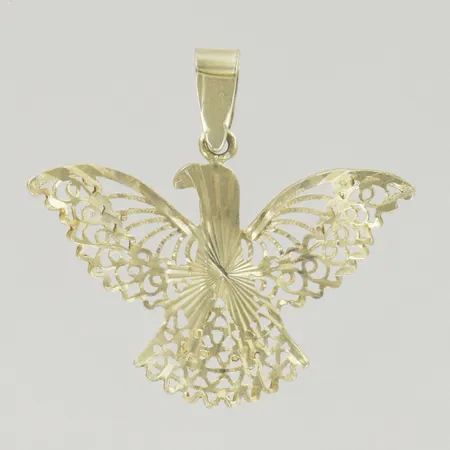Hänge filigran, längd 3 cm, bredd 3,2 cm, 14K Vikt: 1,7 g