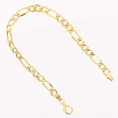 Armband Figaro, 19cm, bredd 5,5mm, ihålig länk, 18K Vikt: 4,8 g