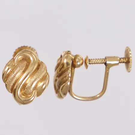 Ett par örhängen, 11,4x9,7mm, skruvlås, 18K  Vikt: 3 g