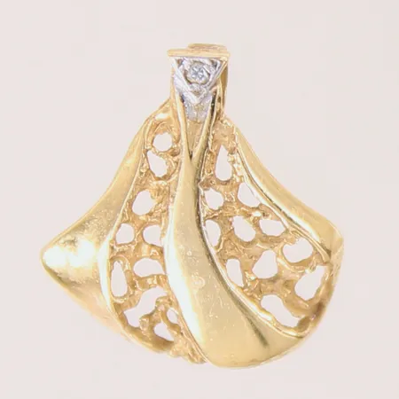 Hänge med diamant ca 0,005ct, 15x13mm, 18K  Vikt: 0,9 g