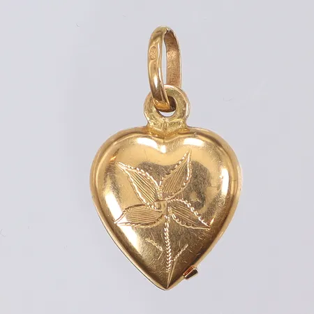 Hänge Hjärta, öppningsbart, 25x15mm inklusive hängöglan, 18K  Vikt: 2,9 g