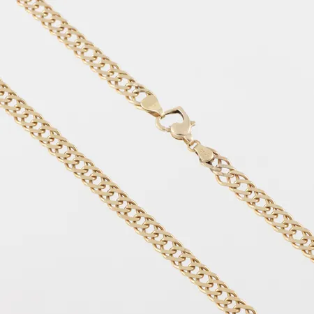 Collier längd ca 42 cm , bredd 6.2 mm, 14k. Vikt: 20,8 g
