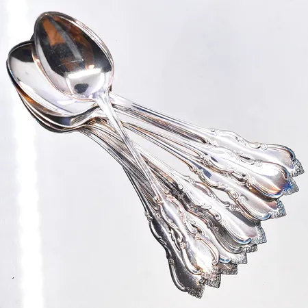 12 skedar, Modell Diana, längd 11,5 cm, etui, silver 830/1000. Vikt: 132,9 g