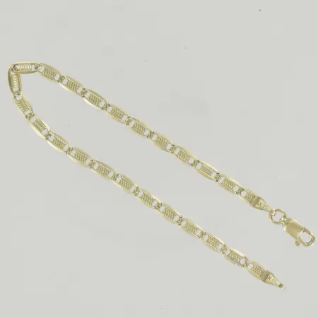 Armband, längd 17,5 cm, bredd 3,3 mm, 14K  Vikt: 3,2 g