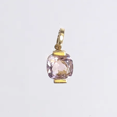 Hänge med lila sten, 16x7mm inkl. ögla, 18K Vikt: 1,1 g