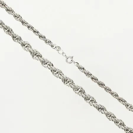 Collier Cordell doserad, 49cm, bredd: ca 5-9mm, silver  Vikt: 39,9 g
