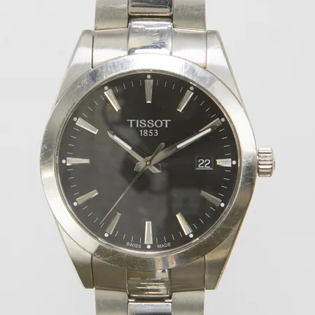 Herrur Tissot, stål, quartz, 40mm, ref: T127410, datum, stållänk, dubbelviklås, inga tillbehör, batteribyte.