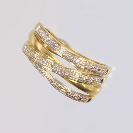 Ring med diamanter 10xca0,005ct, stl 18 bredd 3-10mm, GHA, 18K Vikt: 4,8 g