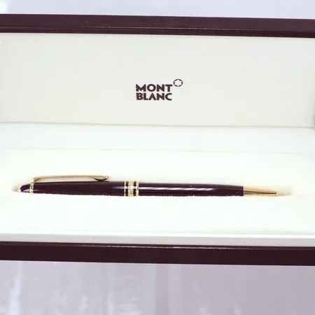 Kulspetspenna, Montblanc Meisterstück,, modell 10883 serienr ET1300030, garantikort inköpt 17.2.2010, Montblanc Galeries Lafayette Paris , manual, fodral