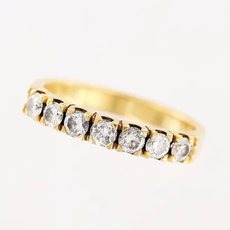 Ring, diamanter 7st totalt 0,49ctv enligt gravyr, stl 16½, bredd 3mm, Schalins, 18K.  Vikt: 3,2 g