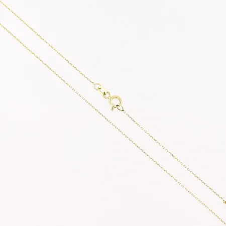 Kedja, Ankar, 43,3cm, bredd 1mm, något skevt lås, 14K.  Vikt: 0,9 g