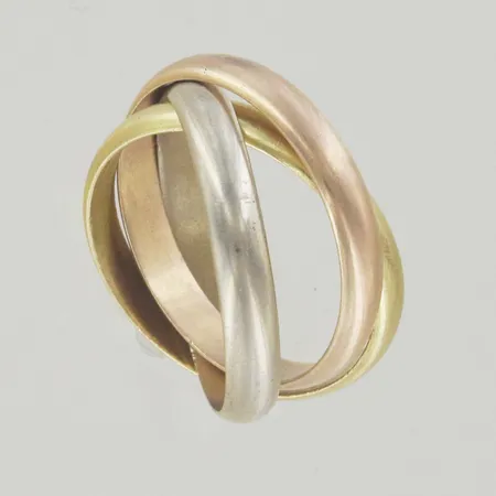 Ring Cartier "Trinity", stl:65 (21), bredd:4 mm, tricolore, , graverad datum, 18K   Vikt: 13 g