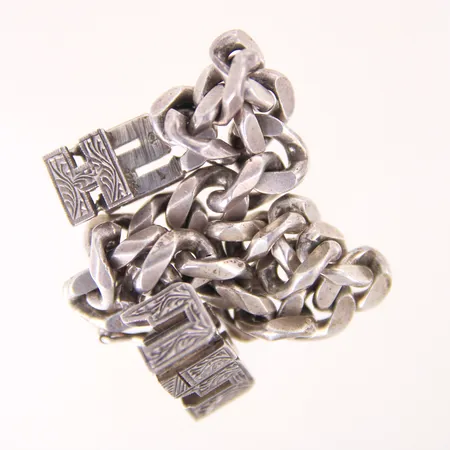 Armband Pansar med bokstäver, defekt, silver 925/1000.  Vikt: 42,3 g